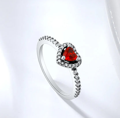 Anillo Corazon Rojo